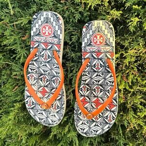 Tory‎ Burch Women’s Rubber Flip Flops Size 9 Orange